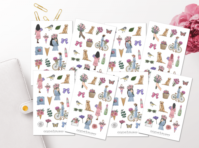 Mädchen Sommer Sticker Set